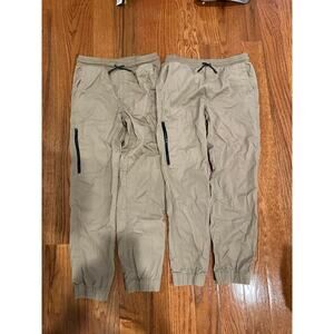 2 pairs of Boys Urban Pipeline Pull on Khaki Joggers 10/12